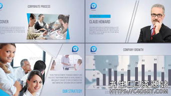 干凈現代的企業商務產品內容宣傳幻燈片展示模板